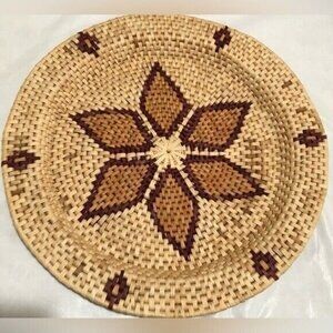 Coil Woven Seagrass Tray Star Native American